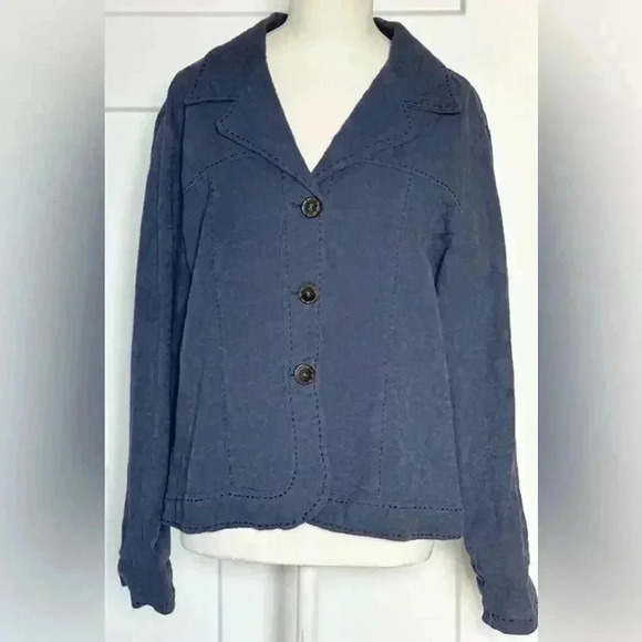 Chico’s 100% Cotton Denim Blue Lightweight Jacket Size Medium💙 - Picture 1 of 4